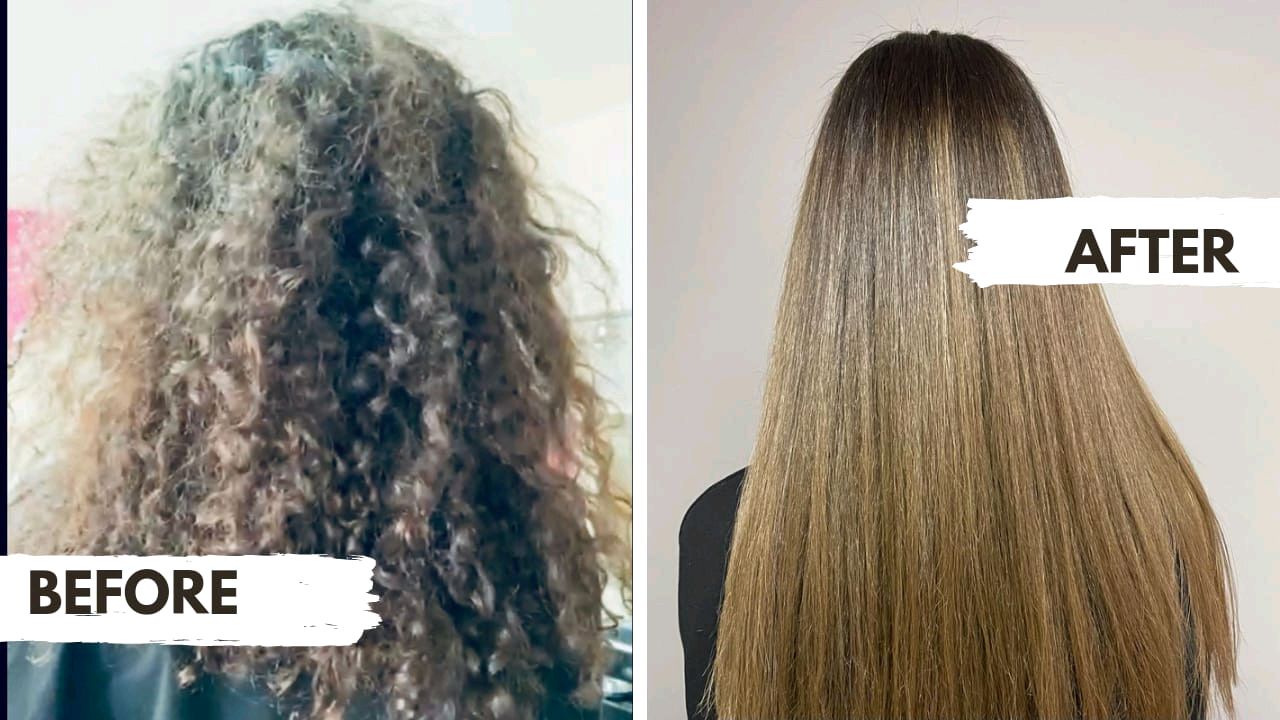 Hair botox before and after curly hair